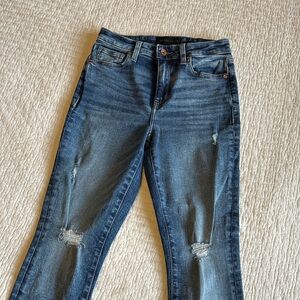 Kendall & Kylie Dark Blue Distressed Skinny Jeans